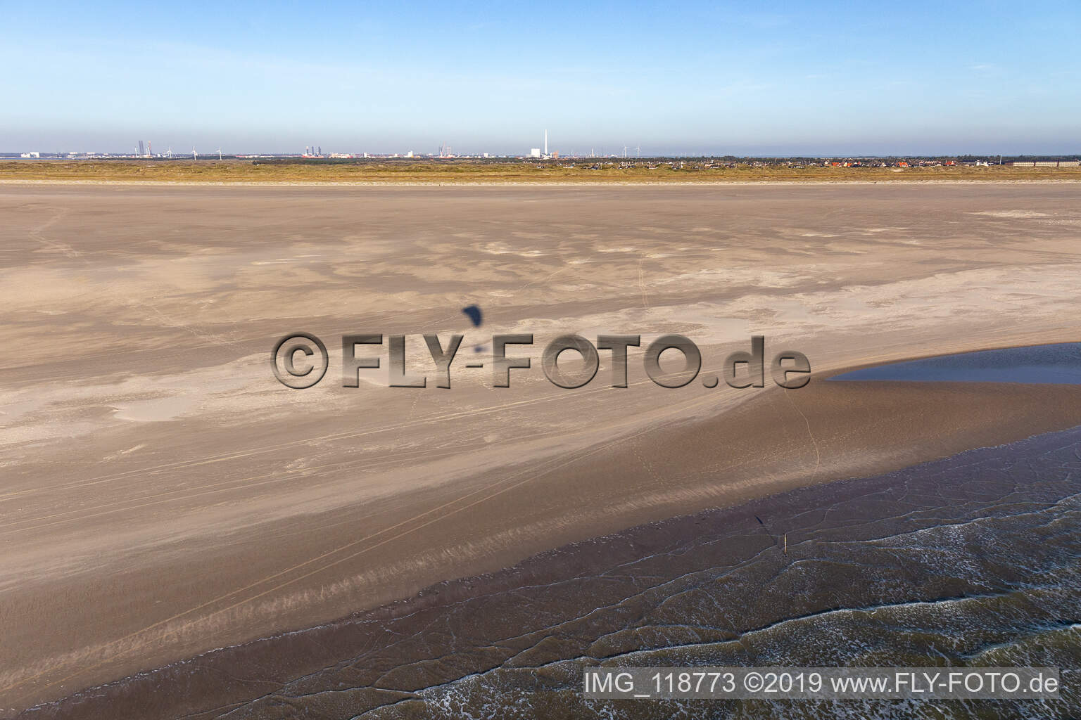 Luftbild von Fanoe Bad Beach in Fanø im Bundesland Syddanmark, Dänemark