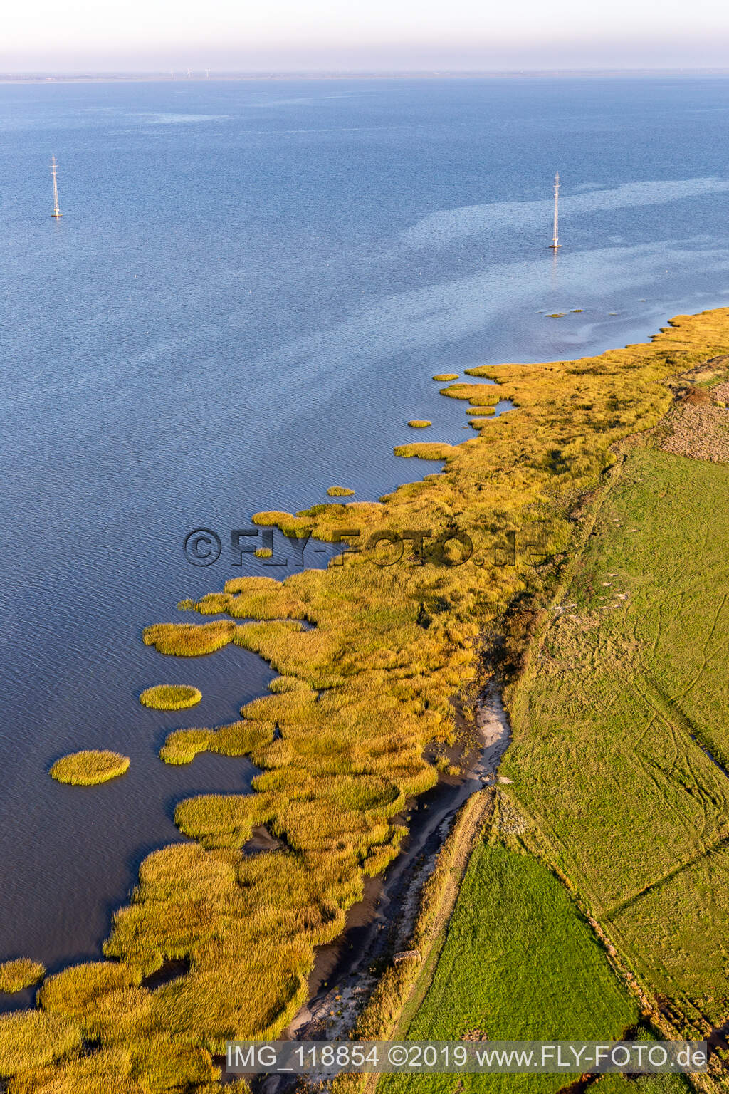 Nationalpark Wattenmeer in Fanø im Bundesland Syddanmark, Dänemark aus der Luft