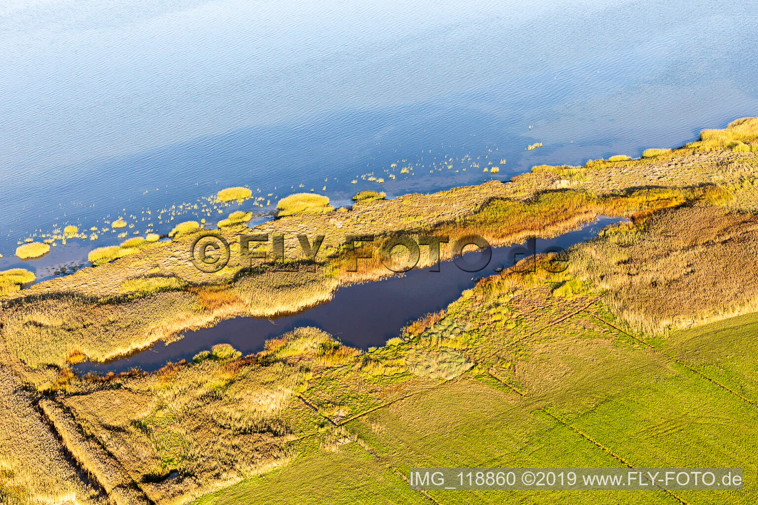 Nationalpark Wattenmeer in Fanø im Bundesland Syddanmark, Dänemark aus der Vogelperspektive