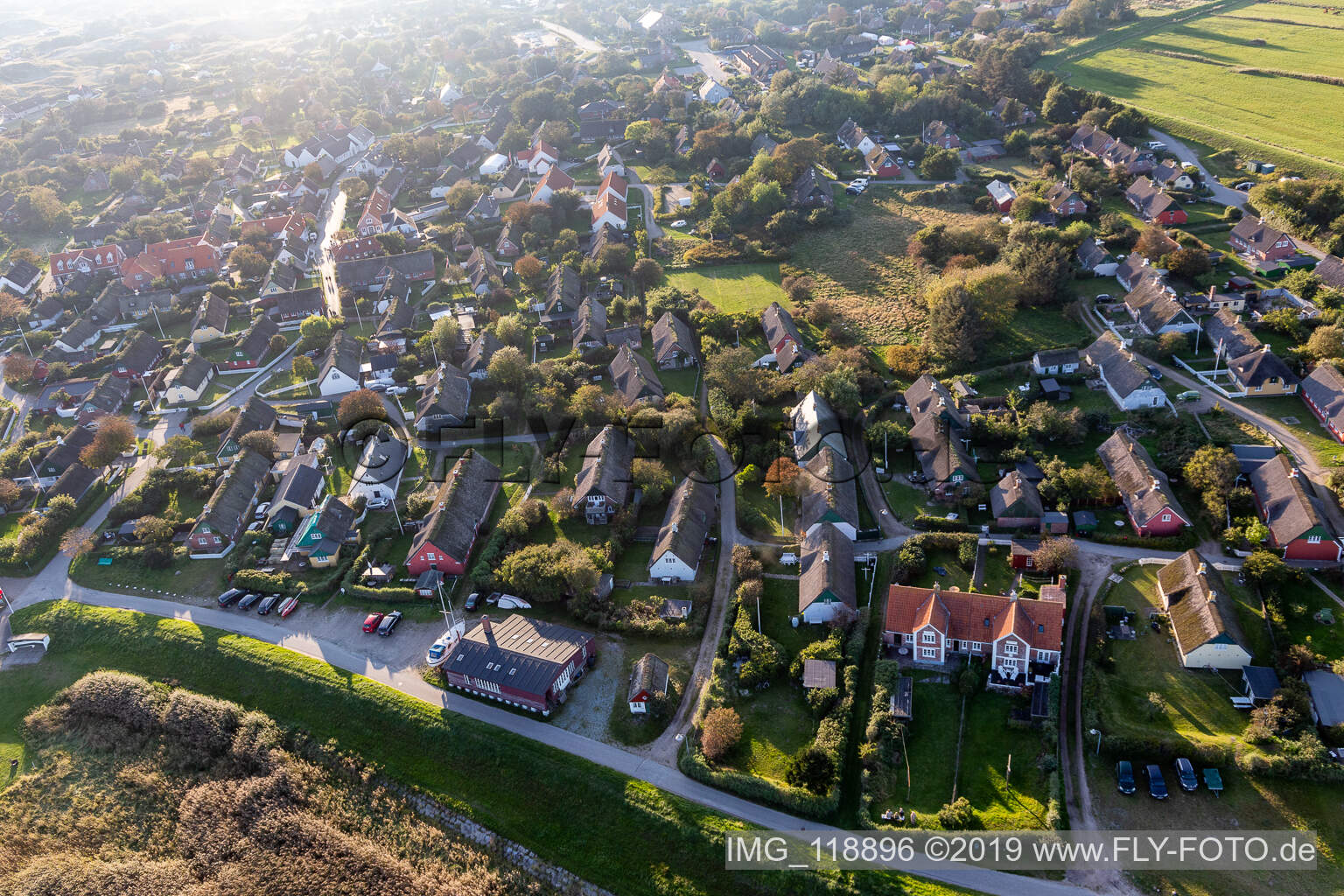 Sønderho im Bundesland Syddanmark, Dänemark von einer Drohne aus