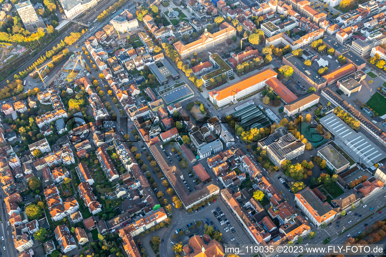 Luftbild von Ortsteil Ludwigsburg-Mitte im Bundesland Baden-Württemberg, Deutschland