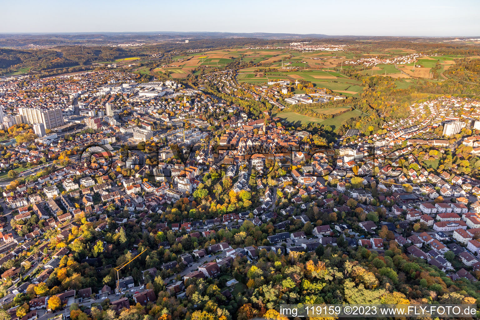 Luftaufnahme von Leonberg im Bundesland Baden-Württemberg, Deutschland
