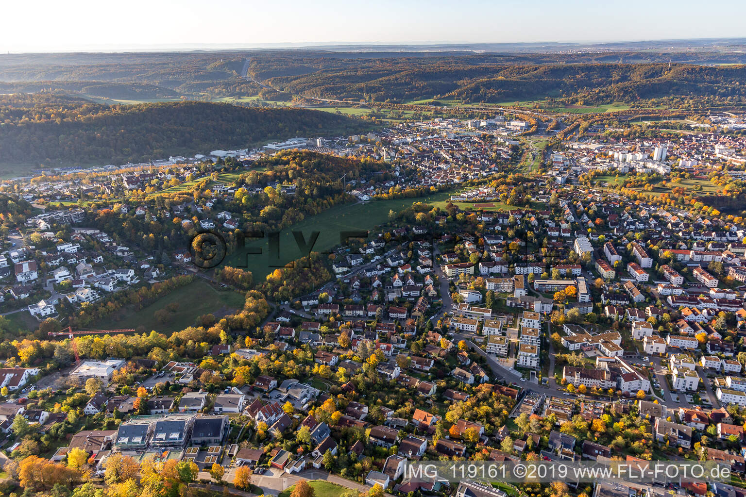 Schrägluftbild von Leonberg im Bundesland Baden-Württemberg, Deutschland
