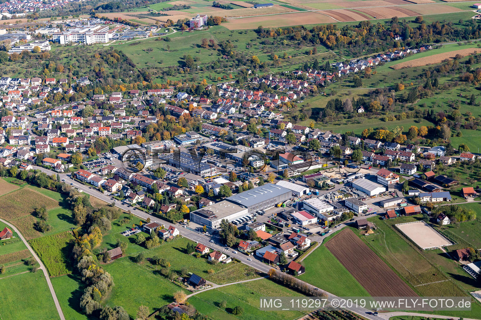 Gewerbegebiet und Firmenansiedlung mit Birk KG in Nürtingen im Bundesland Baden-Württemberg, Deutschland