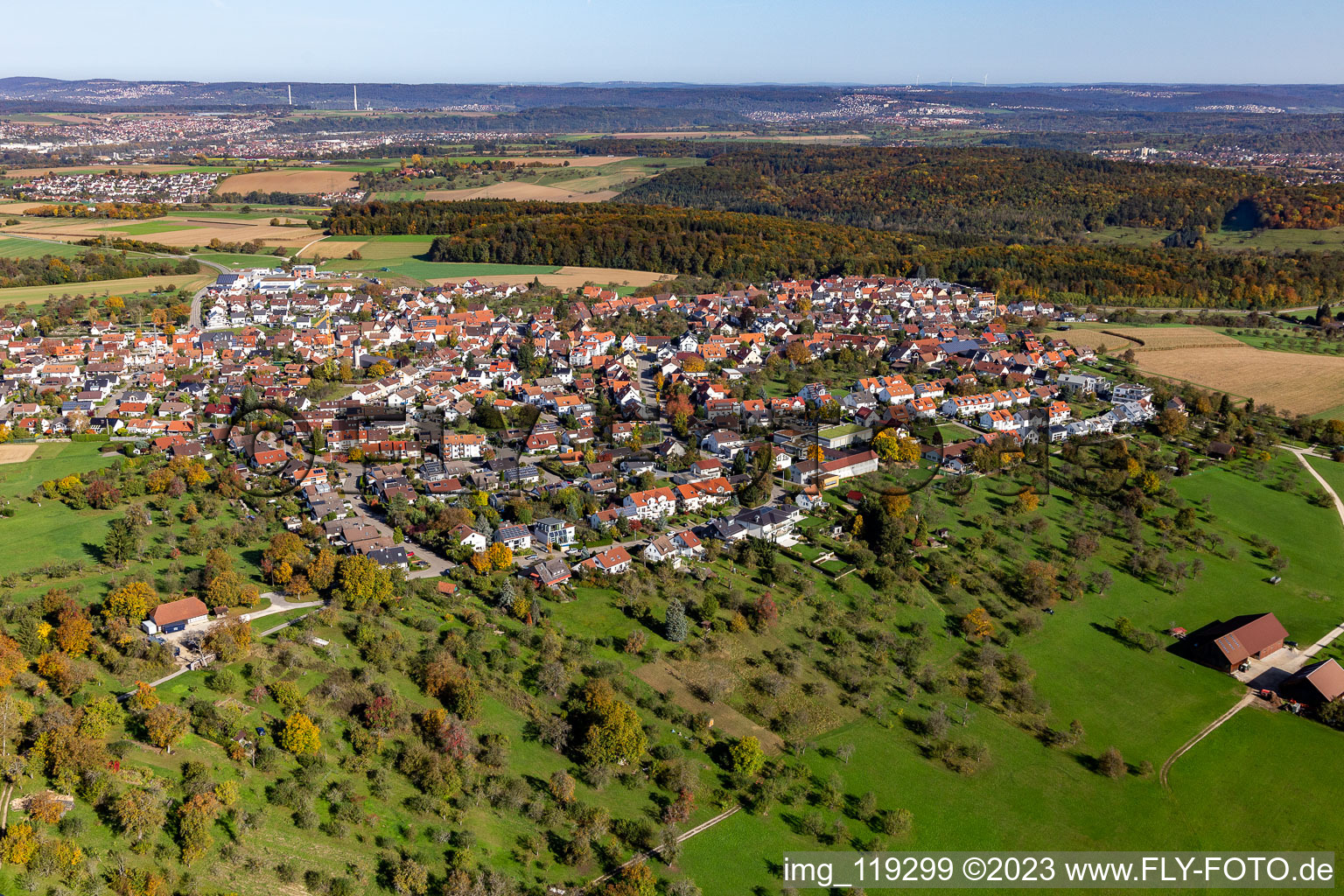 Nürtingen im Bundesland Baden-Württemberg, Deutschland aus der Luft betrachtet