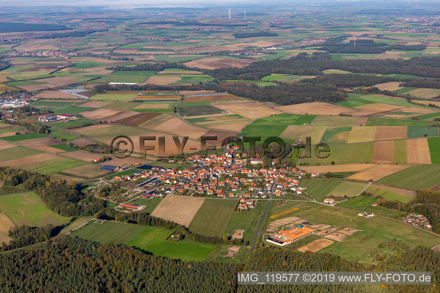 Luftbild von Kirchschönbach im Bundesland Bayern, Deutschland