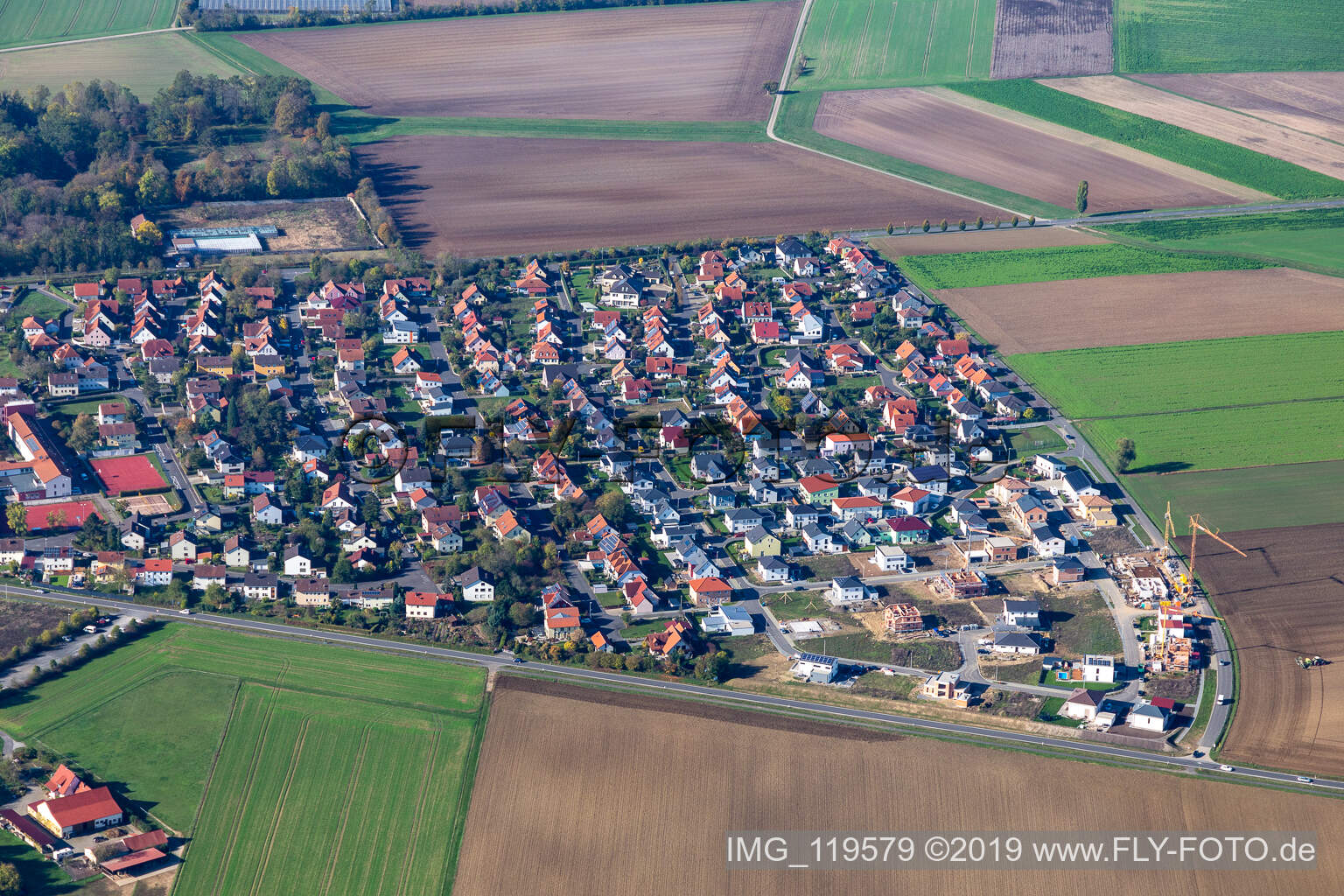 Neubaugebiet in Wiesentheid im Bundesland Bayern, Deutschland