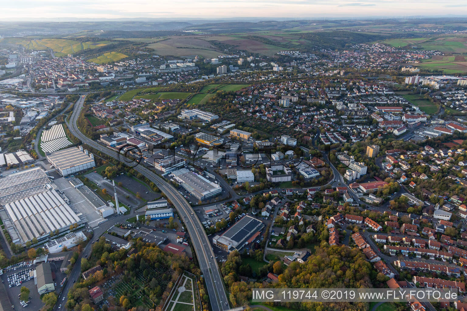Würzburg im Bundesland Bayern, Deutschland aus der Luft