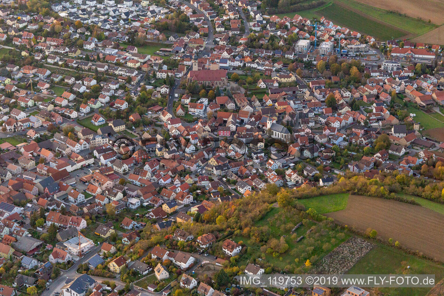 Luftbild von Estenfeld im Bundesland Bayern, Deutschland