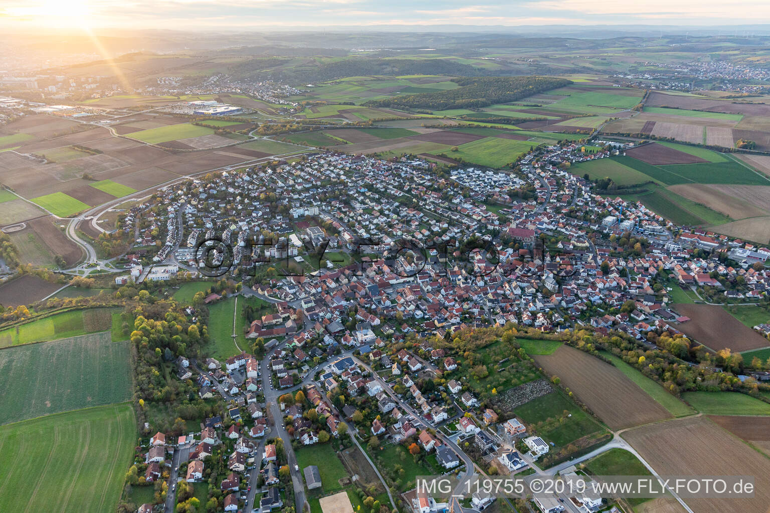 Luftaufnahme von Estenfeld im Bundesland Bayern, Deutschland