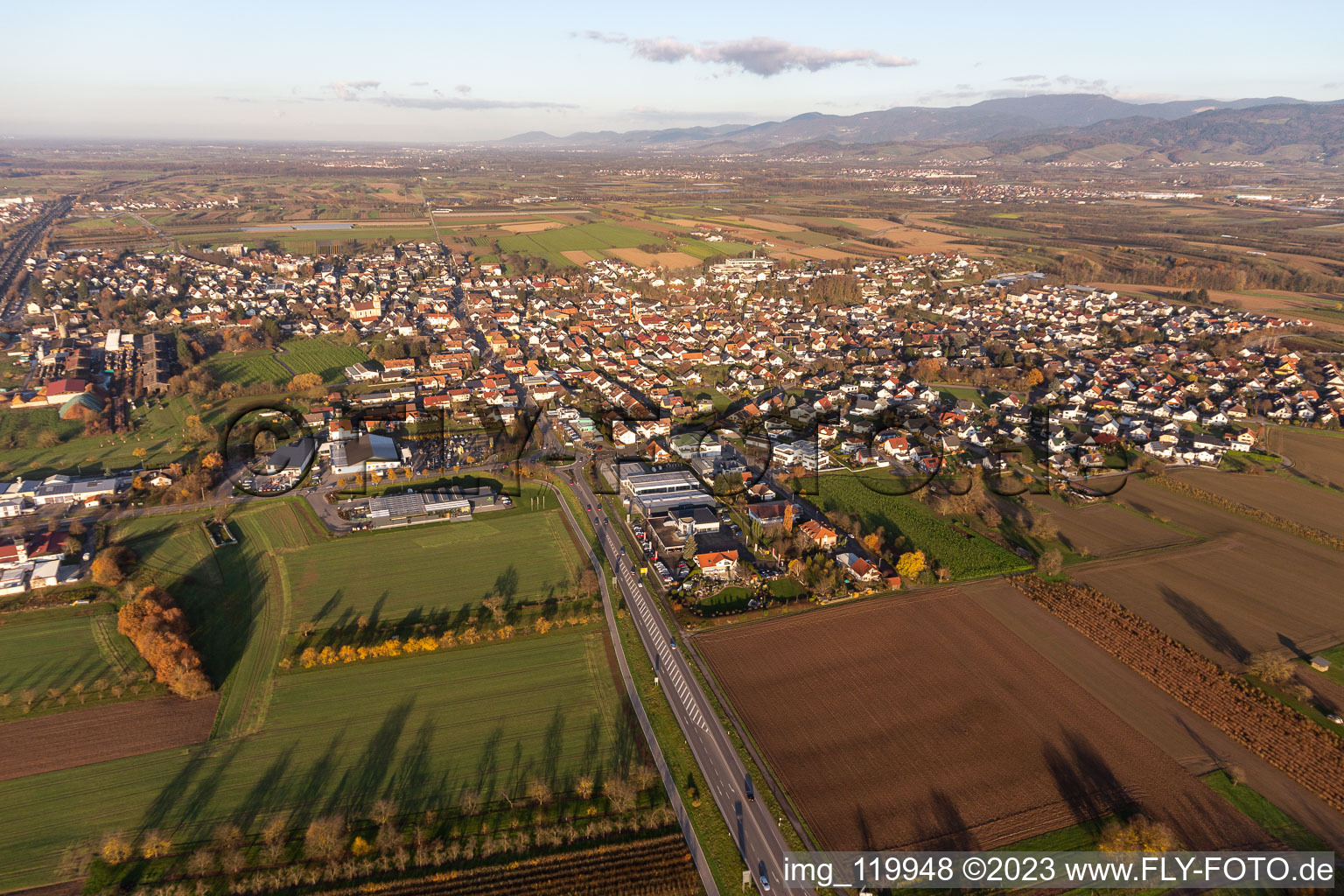 Luftaufnahme von Appenweier im Bundesland Baden-Württemberg, Deutschland