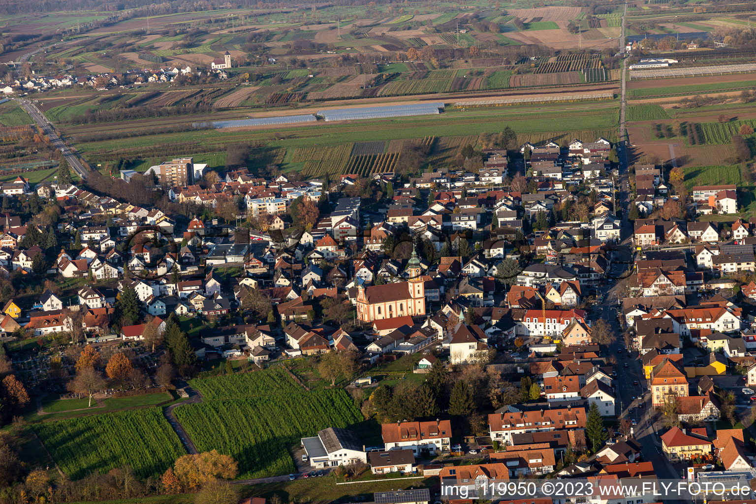Appenweier im Bundesland Baden-Württemberg, Deutschland von oben