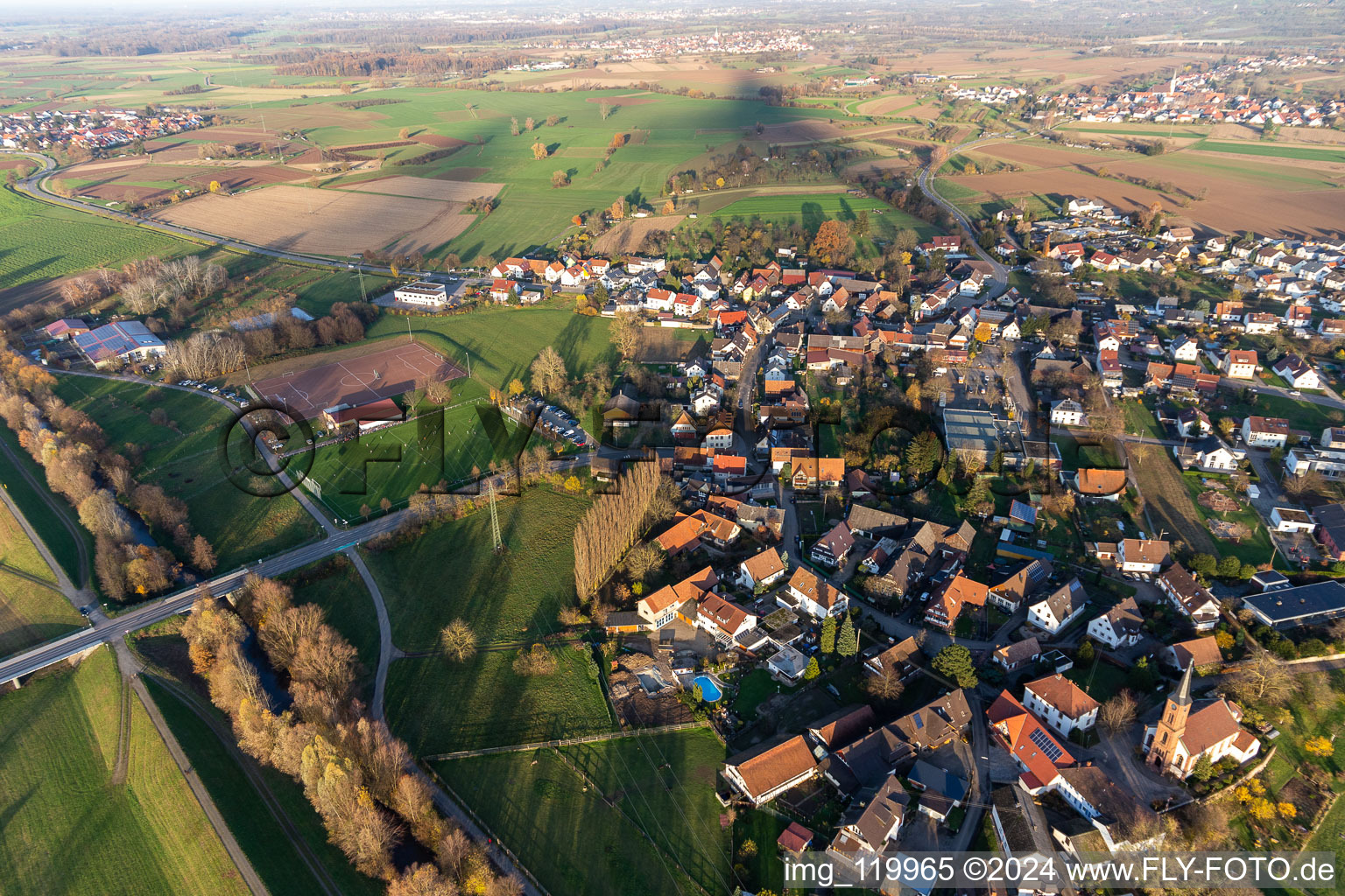 Luftbild von Ortsteil Bühl am Bühlbach in Offenburg im Bundesland Baden-Württemberg, Deutschland