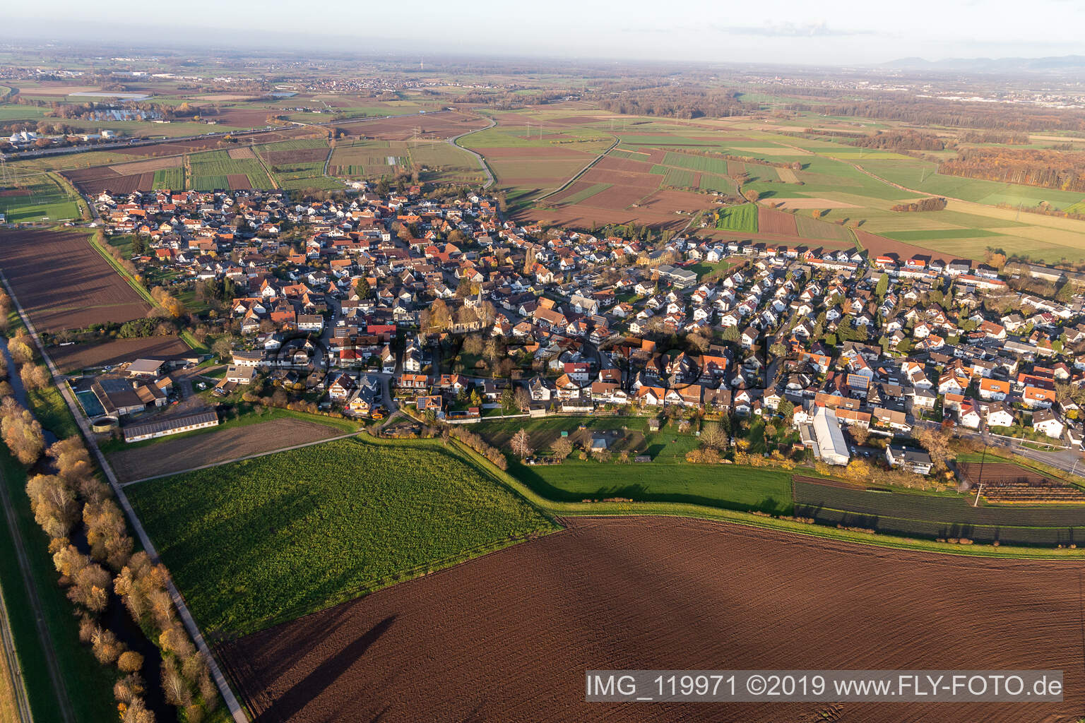Luftaufnahme von Ortsteil Griesheim in Offenburg im Bundesland Baden-Württemberg, Deutschland