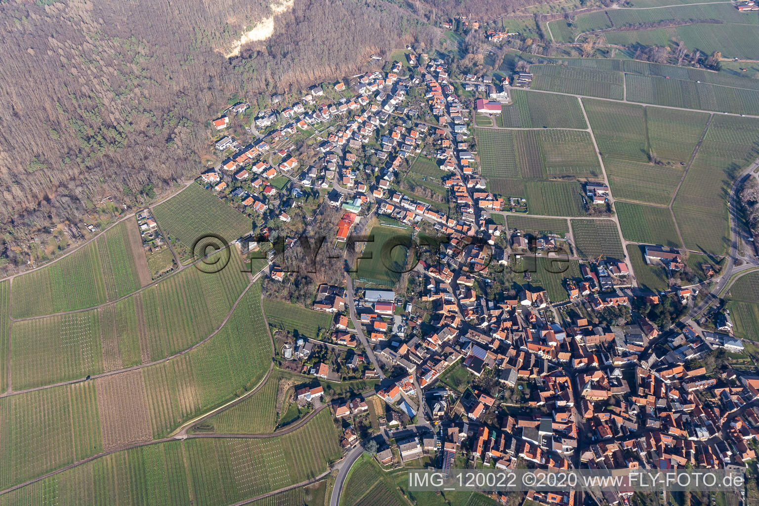 Luftbild von Frankweiler im Bundesland Rheinland-Pfalz, Deutschland