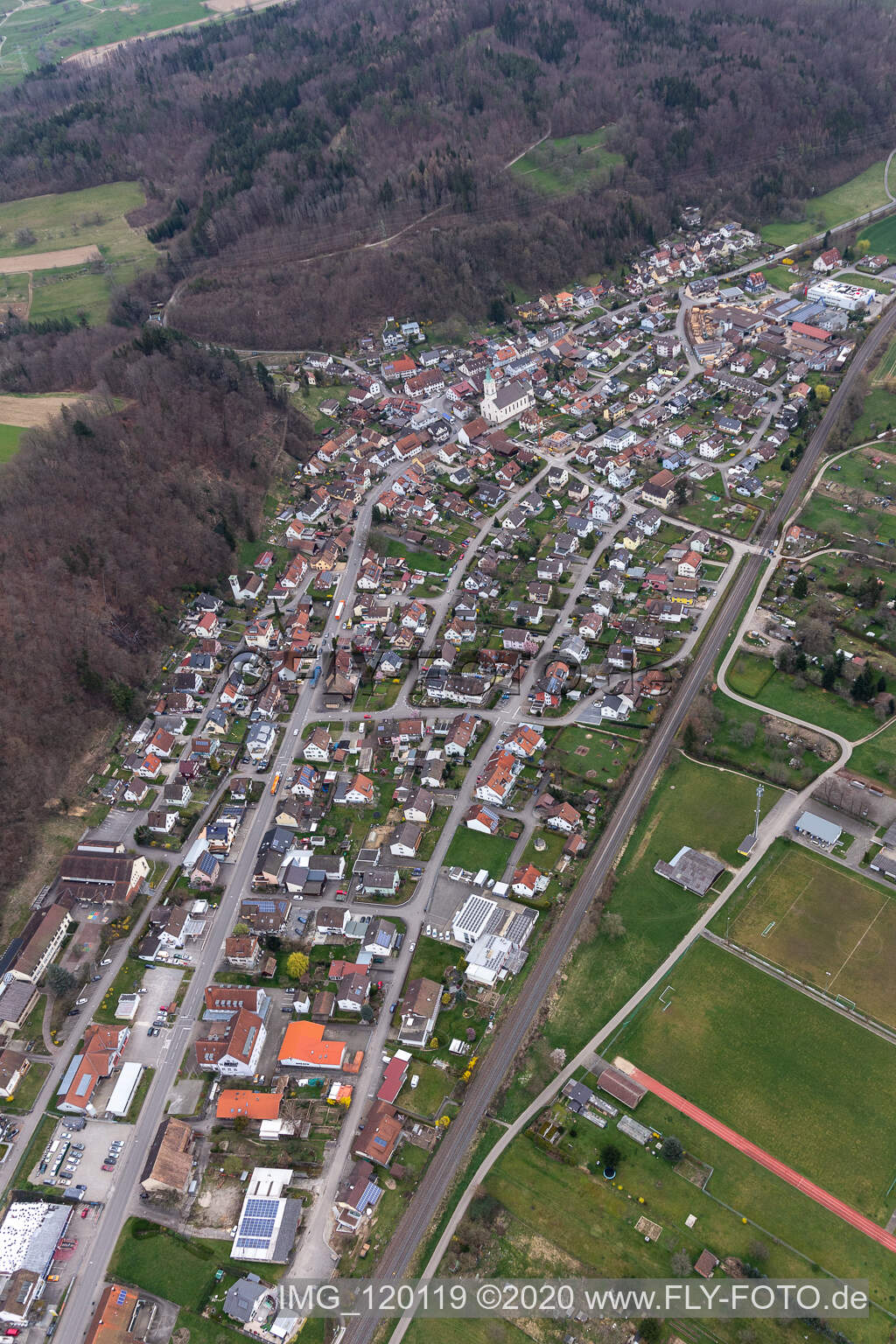 Luftbild von Schwörstadt im Bundesland Baden-Württemberg, Deutschland