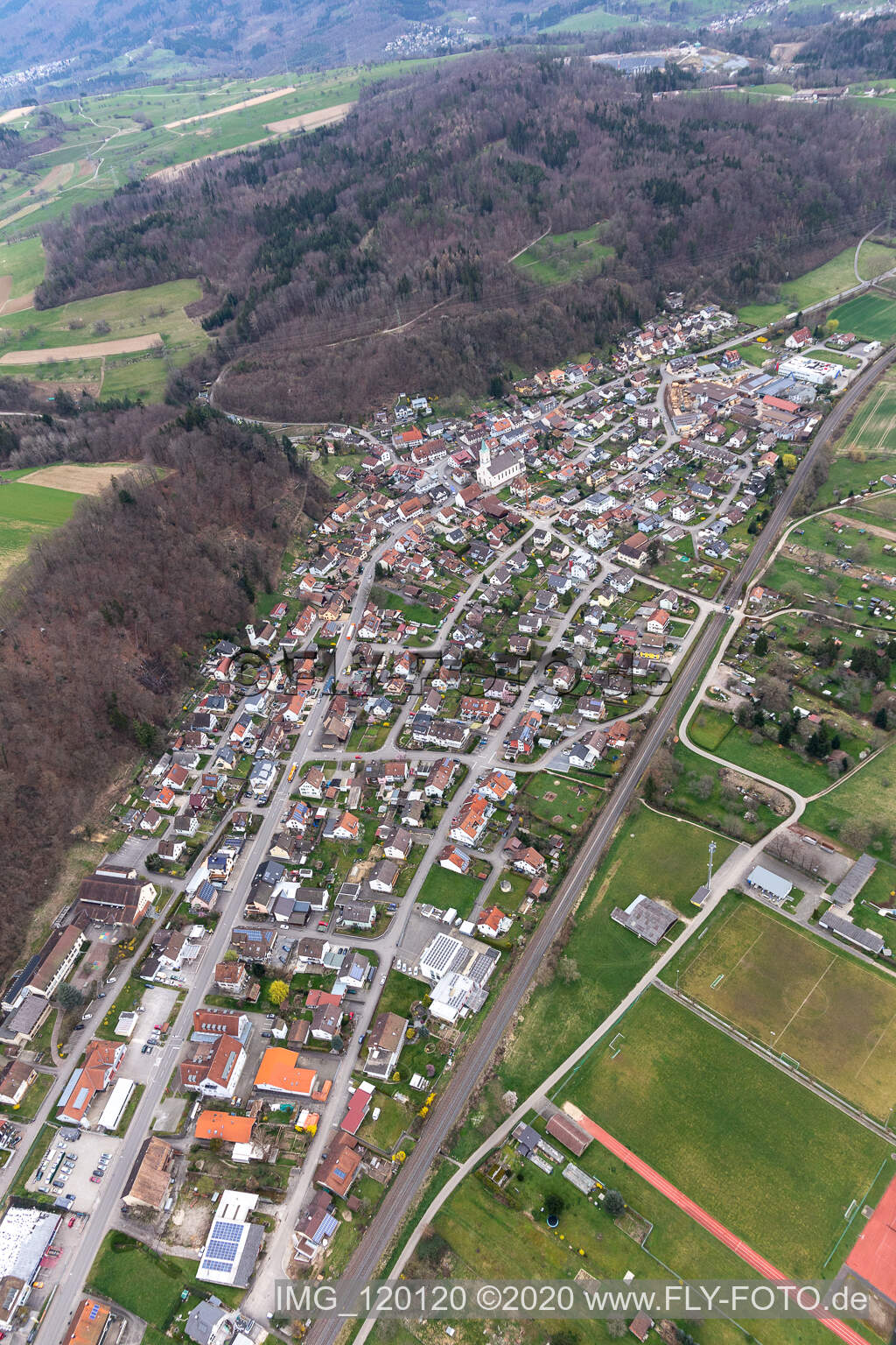 Luftaufnahme von Schwörstadt im Bundesland Baden-Württemberg, Deutschland