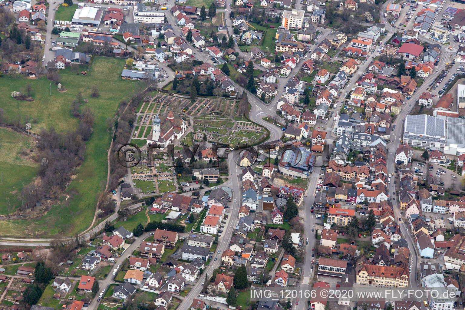 Luftaufnahme von Wehr im Bundesland Baden-Württemberg, Deutschland