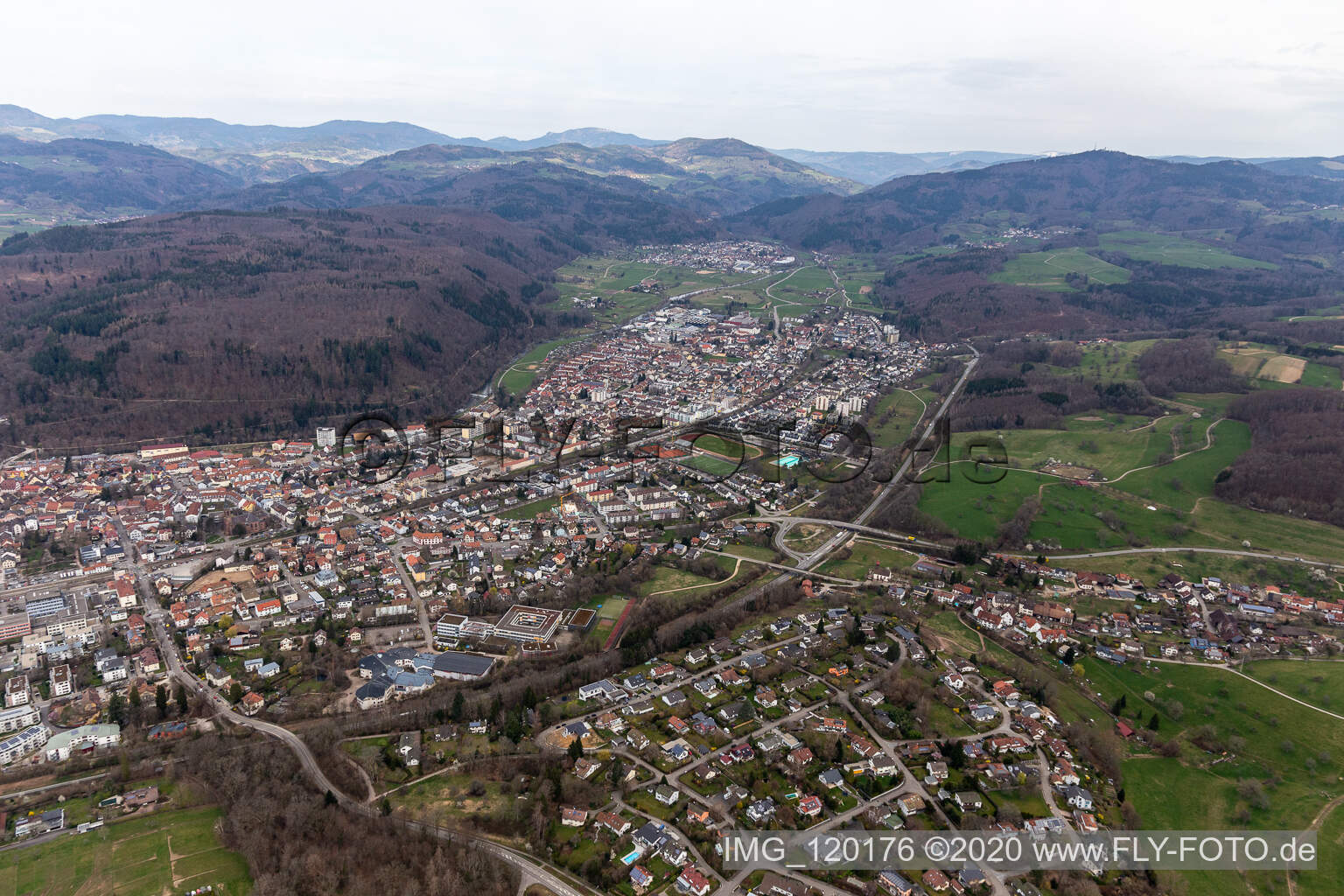 Luftbild von Schopfheim im Bundesland Baden-Württemberg, Deutschland