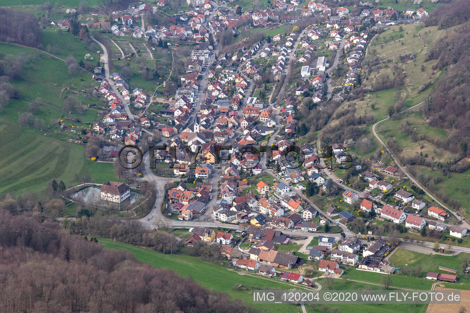 Luftbild von Inzlingen im Bundesland Baden-Württemberg, Deutschland