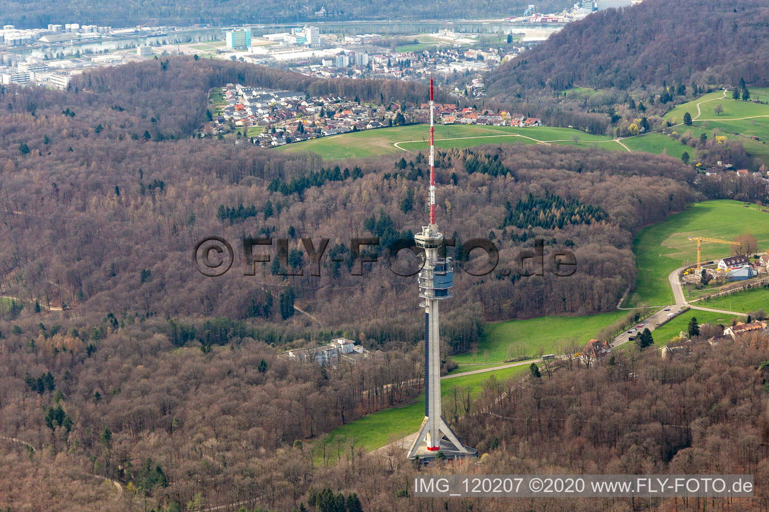 Fernsehturm St. Chrischona in Bettingen im Bundesland Basel-Stadt, Schweiz