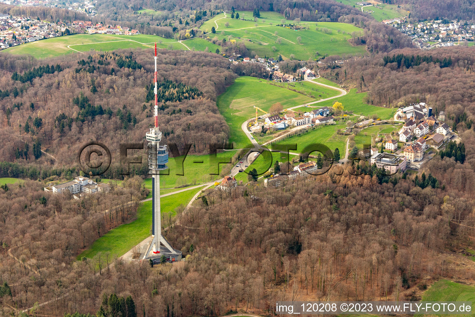Fernsehturm St. Chrischona in Bettingen im Kanton Basel im Bundesland Basel-Stadt, Schweiz