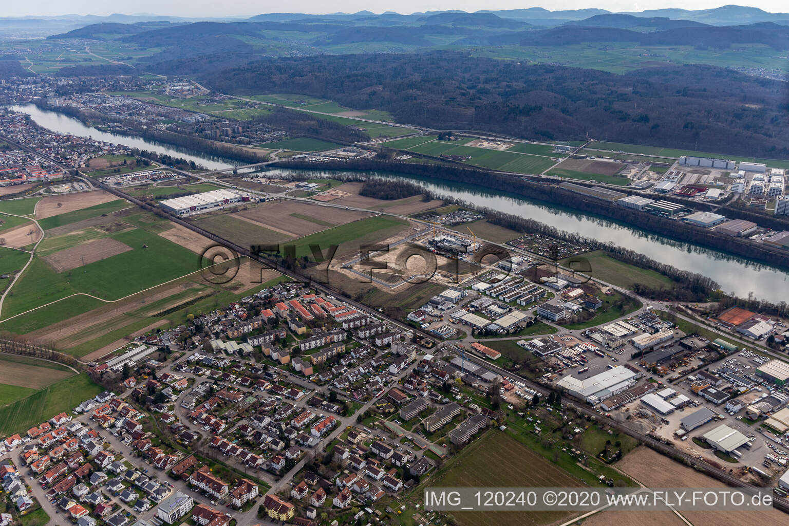 Rheinfelden im Bundesland Baden-Württemberg, Deutschland aus der Luft