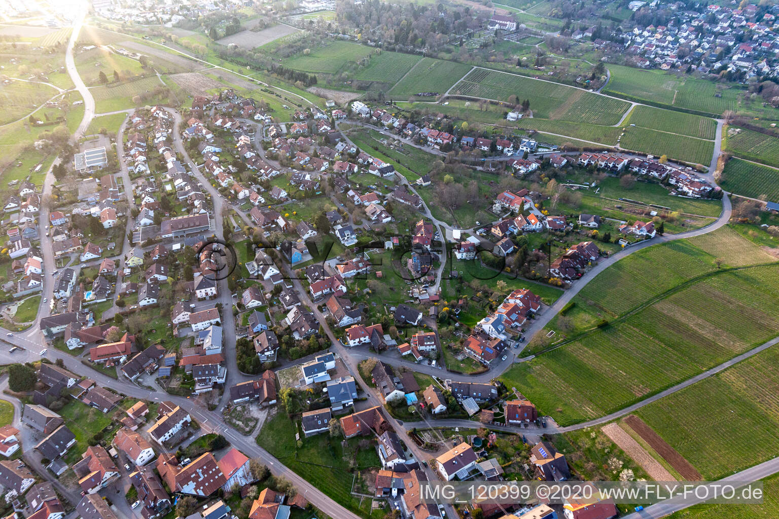 Luftbild von Ortsteil Fessenbach in Offenburg im Bundesland Baden-Württemberg, Deutschland