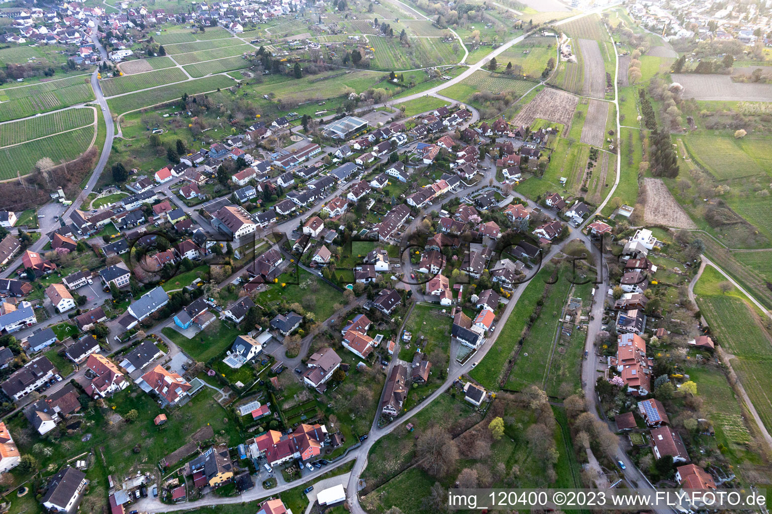 Luftaufnahme von Ortsteil Fessenbach in Offenburg im Bundesland Baden-Württemberg, Deutschland