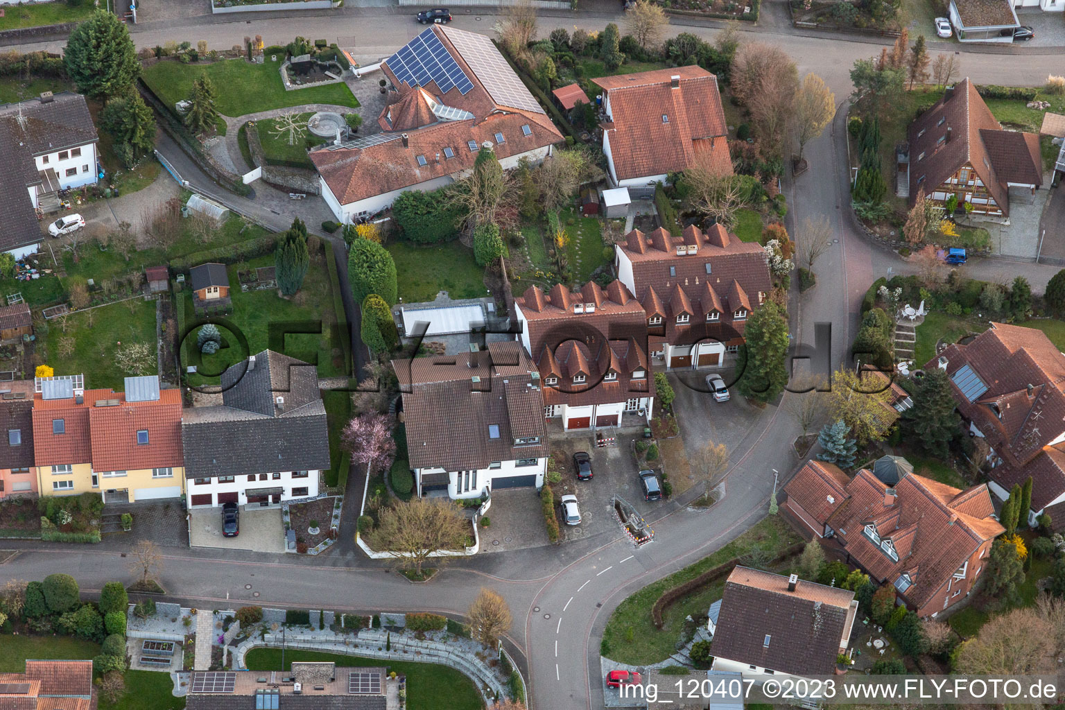 Ortsteil Fessenbach in Offenburg im Bundesland Baden-Württemberg, Deutschland aus der Luft betrachtet