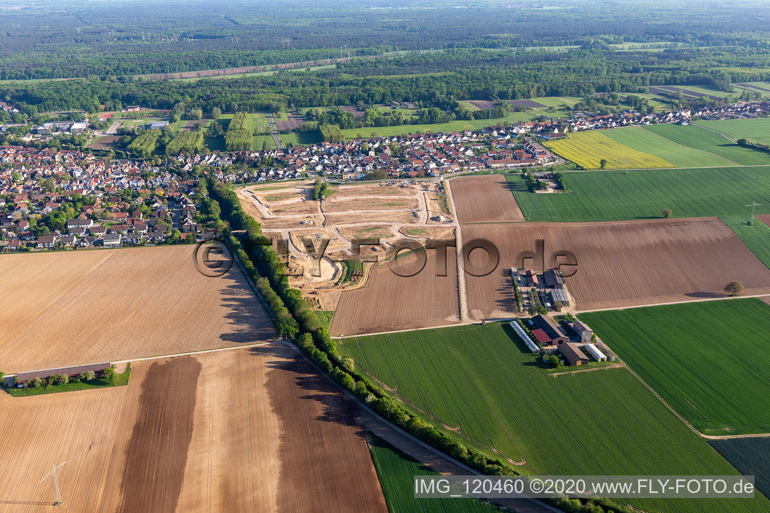 Luftbild von Erschliessung Baugebiet K2 Am Höhenweg in Kandel im Bundesland Rheinland-Pfalz, Deutschland