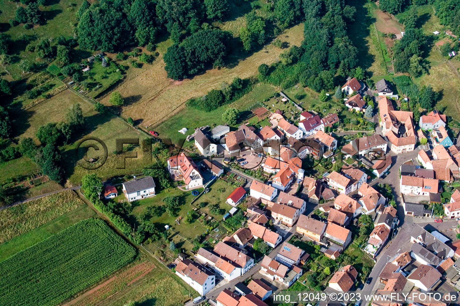 Ortsteil Gräfenhausen in Annweiler am Trifels im Bundesland Rheinland-Pfalz, Deutschland aus der Luft betrachtet
