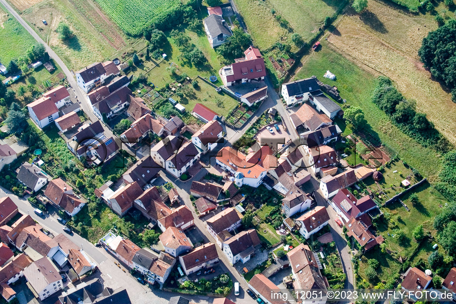 Drohnenbild von Ortsteil Gräfenhausen in Annweiler am Trifels im Bundesland Rheinland-Pfalz, Deutschland