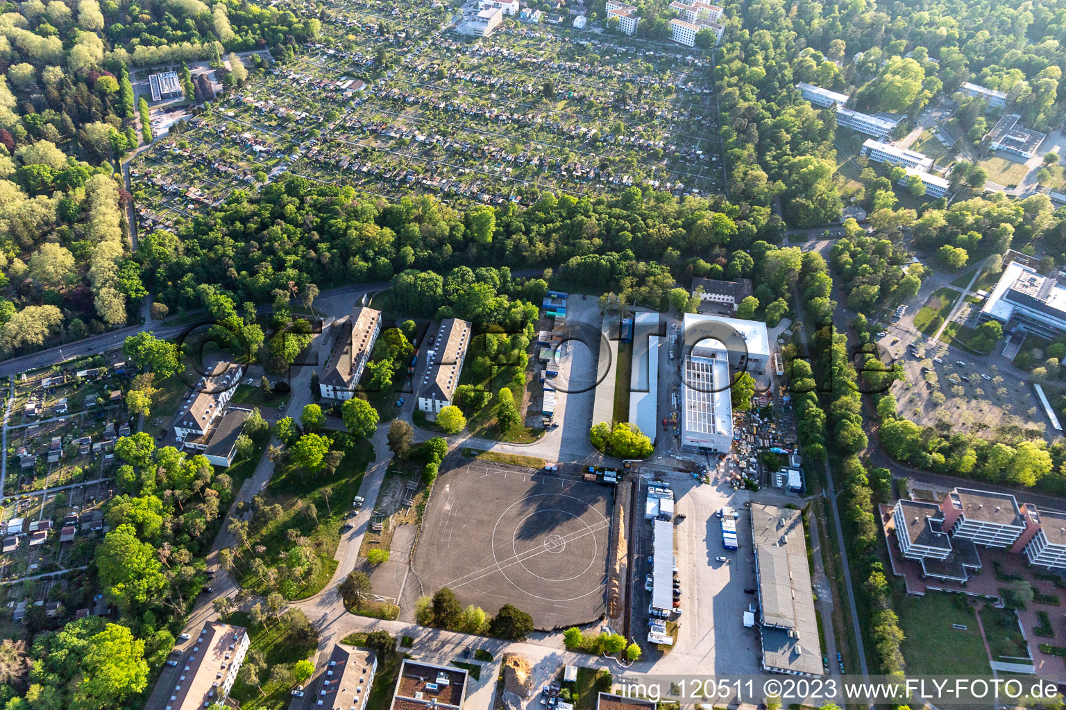Luftaufnahme von KIT Campus Ost im Ortsteil Rintheim in Karlsruhe im Bundesland Baden-Württemberg, Deutschland
