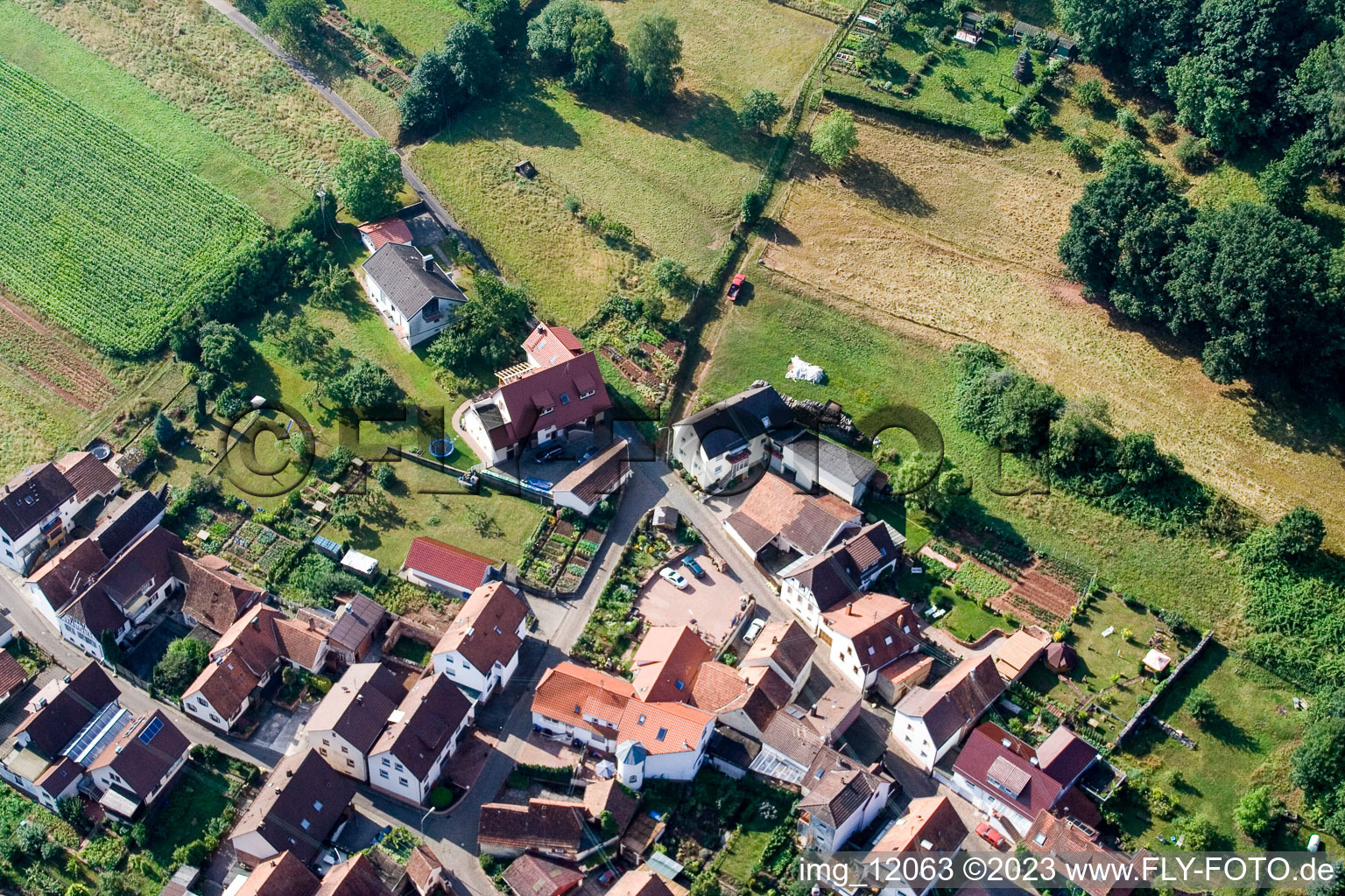 Luftaufnahme von Ortsteil Gräfenhausen in Annweiler am Trifels im Bundesland Rheinland-Pfalz, Deutschland