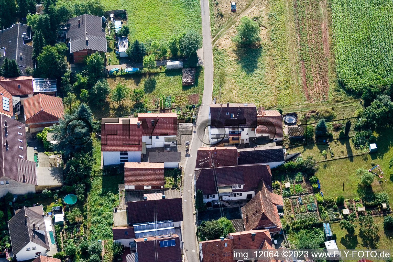 Schrägluftbild von Ortsteil Gräfenhausen in Annweiler am Trifels im Bundesland Rheinland-Pfalz, Deutschland