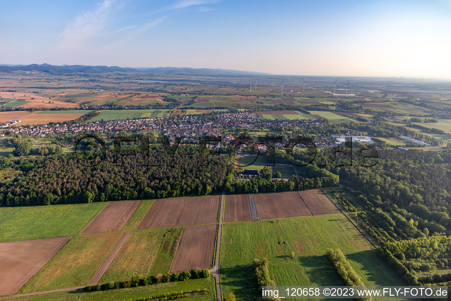 Luftbild von Ortsteil Schaidt in Wörth am Rhein im Bundesland Rheinland-Pfalz, Deutschland