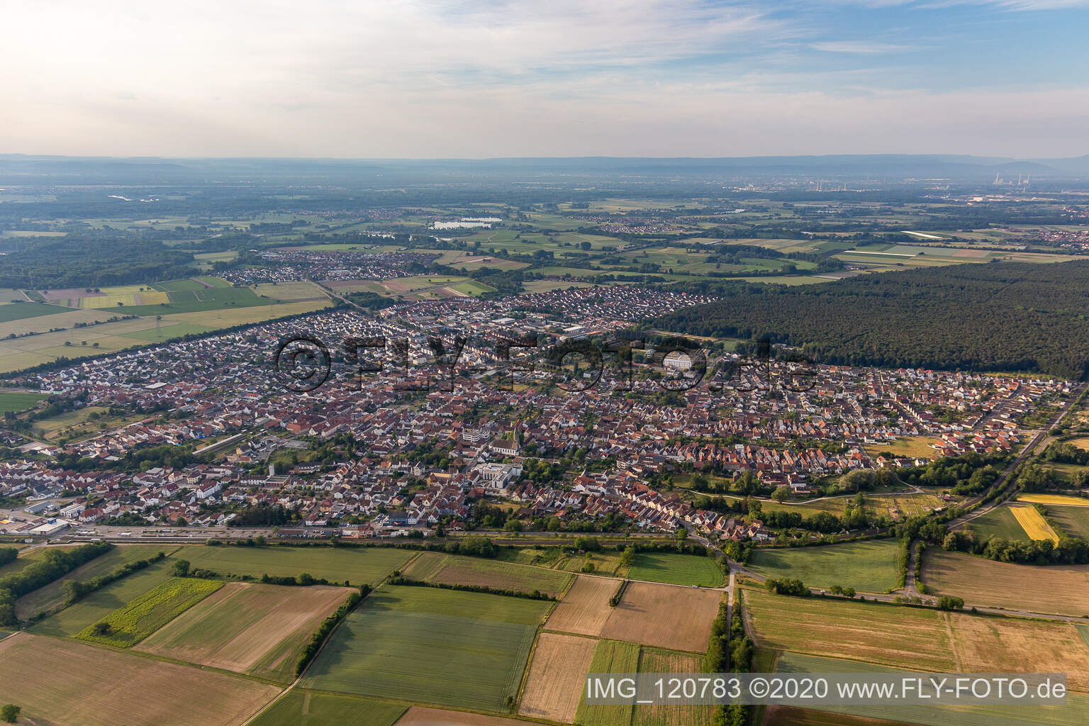 Luftaufnahme von Rülzheim im Bundesland Rheinland-Pfalz, Deutschland