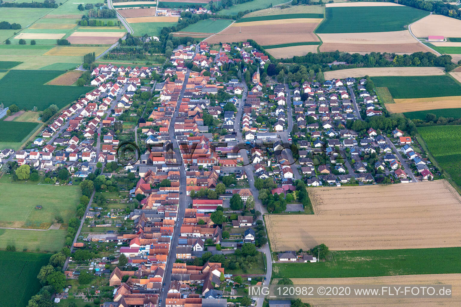 Luftaufnahme von Freckenfeld im Bundesland Rheinland-Pfalz, Deutschland