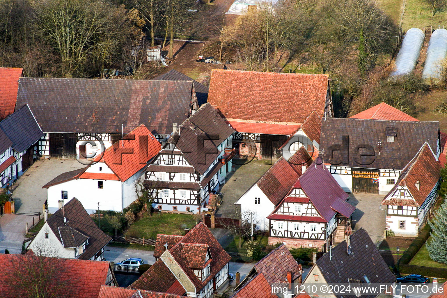 Luftbild von Seebach Rue des 2 Eglises im Bundesland Bas-Rhin, Frankreich