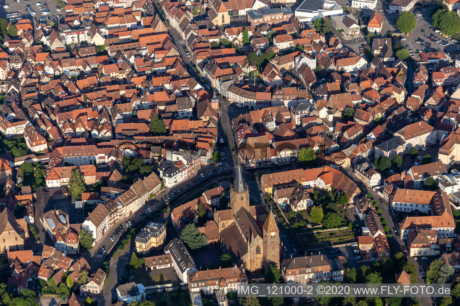Luftbild von Wissembourg im Bundesland Bas-Rhin, Frankreich
