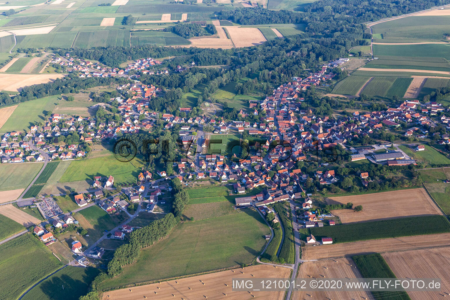 Riedseltz im Bundesland Bas-Rhin, Frankreich von oben