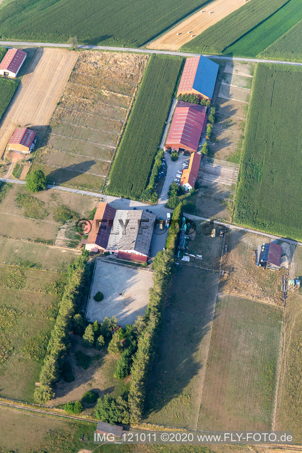 Luftbild von Ranch in Seebach im Bundesland Bas-Rhin, Frankreich