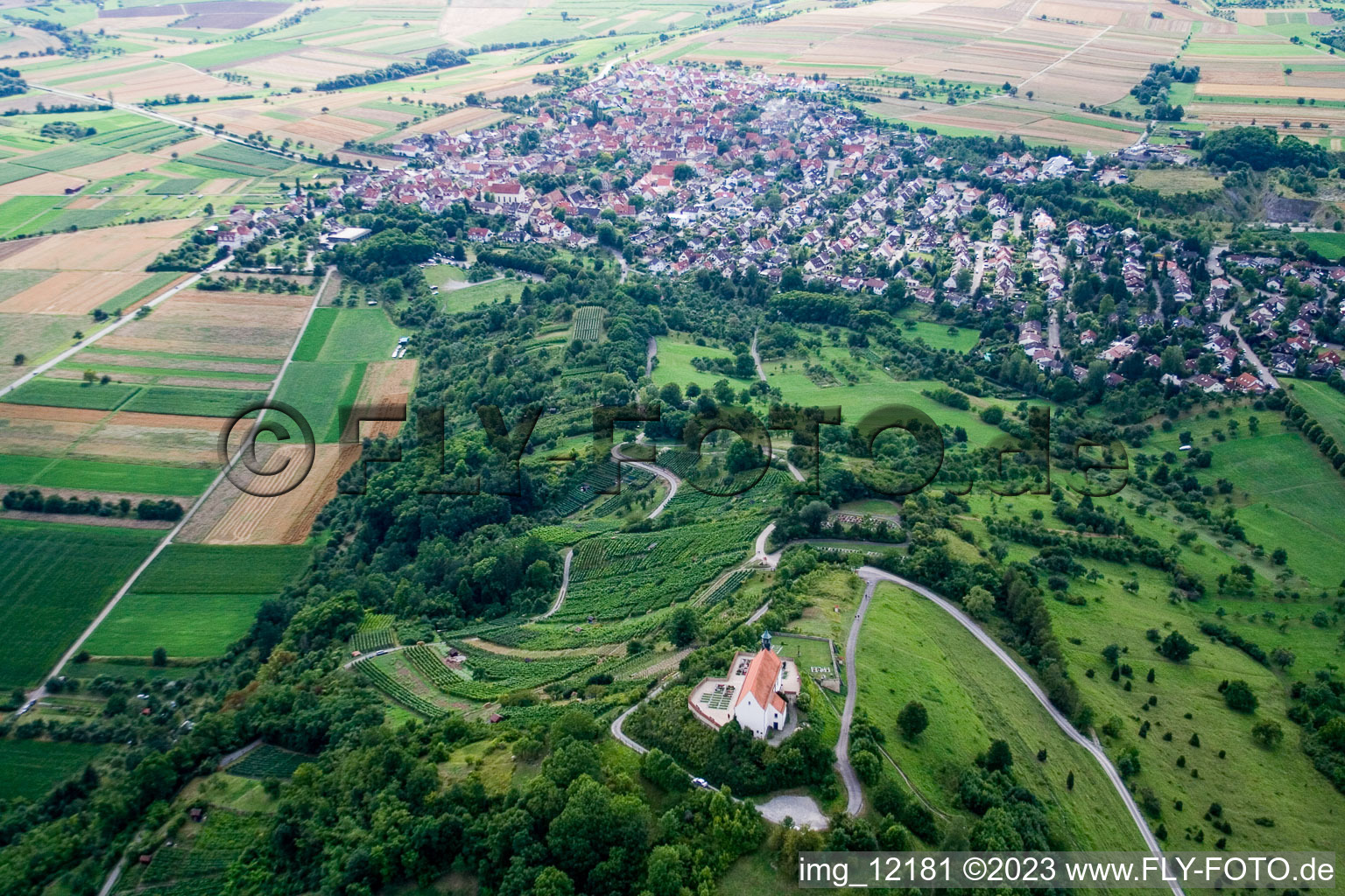 Luftbild von Hirschau, Wurmlingen, Wurmlinger Kapelle im Bundesland Baden-Württemberg, Deutschland
