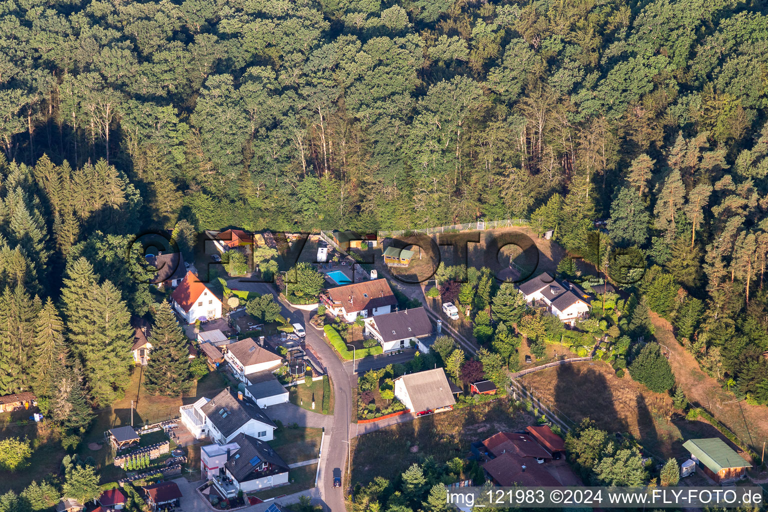 Ludwigswinkel im Bundesland Rheinland-Pfalz, Deutschland von der Drohne aus gesehen