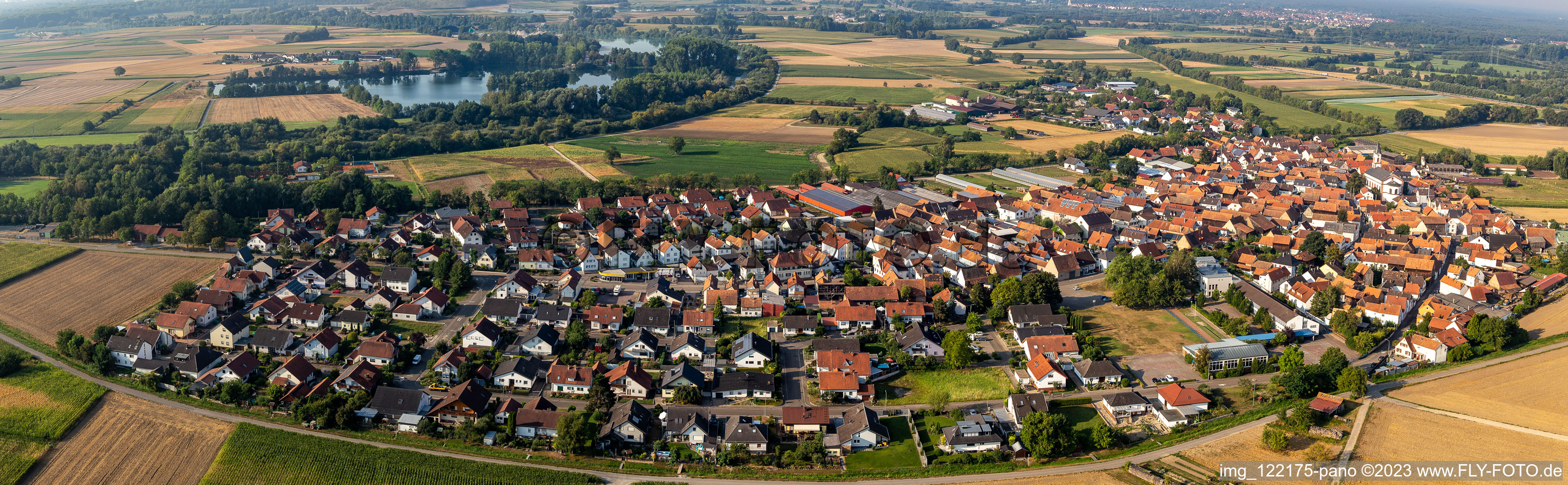 Panorama in Neupotz im Bundesland Rheinland-Pfalz, Deutschland