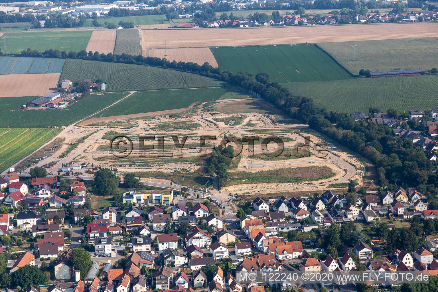 Schrägluftbild von Baugebiet Höhenweg 2 in Kandel im Bundesland Rheinland-Pfalz, Deutschland