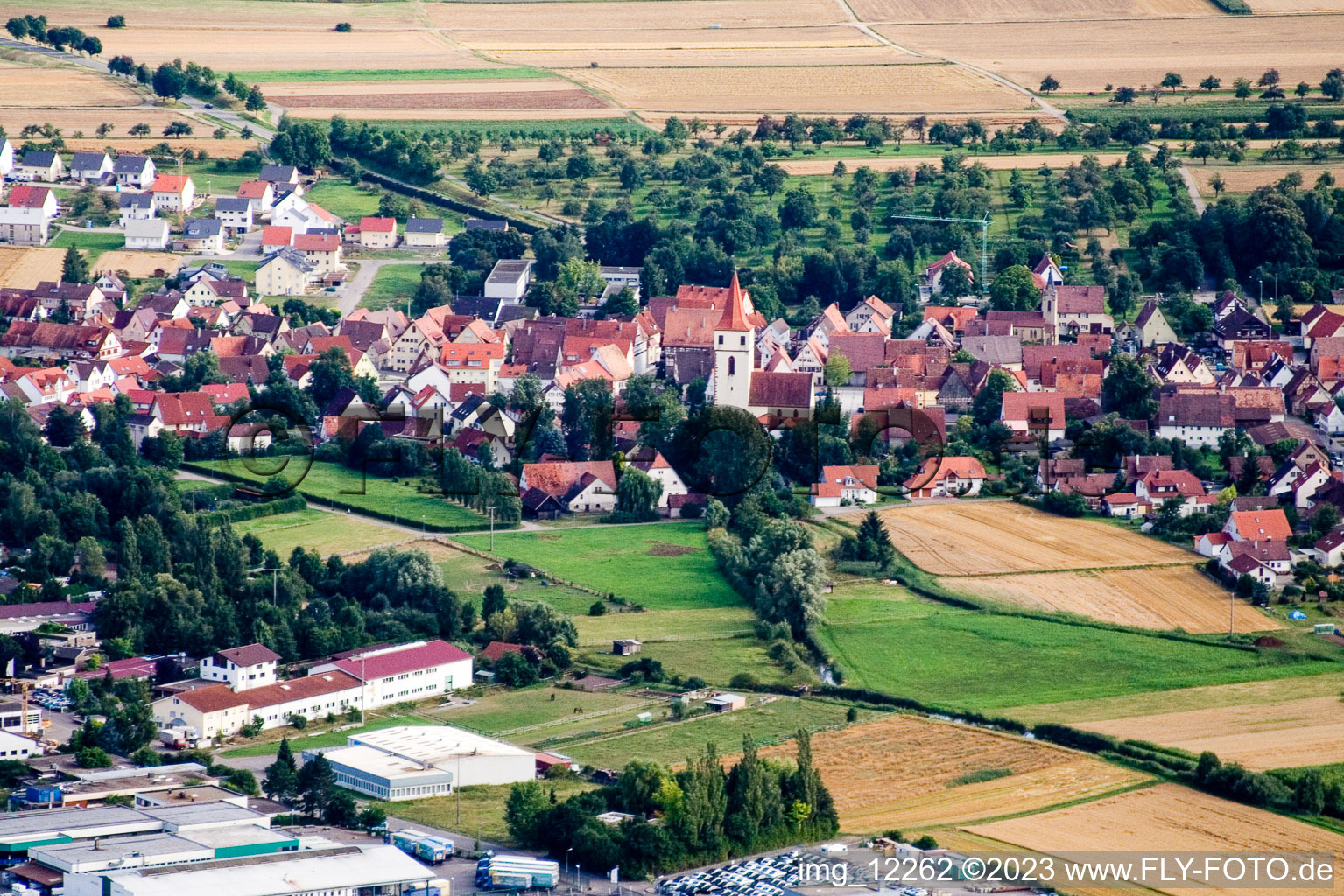 Schrägluftbild von Altingen im Bundesland Baden-Württemberg, Deutschland