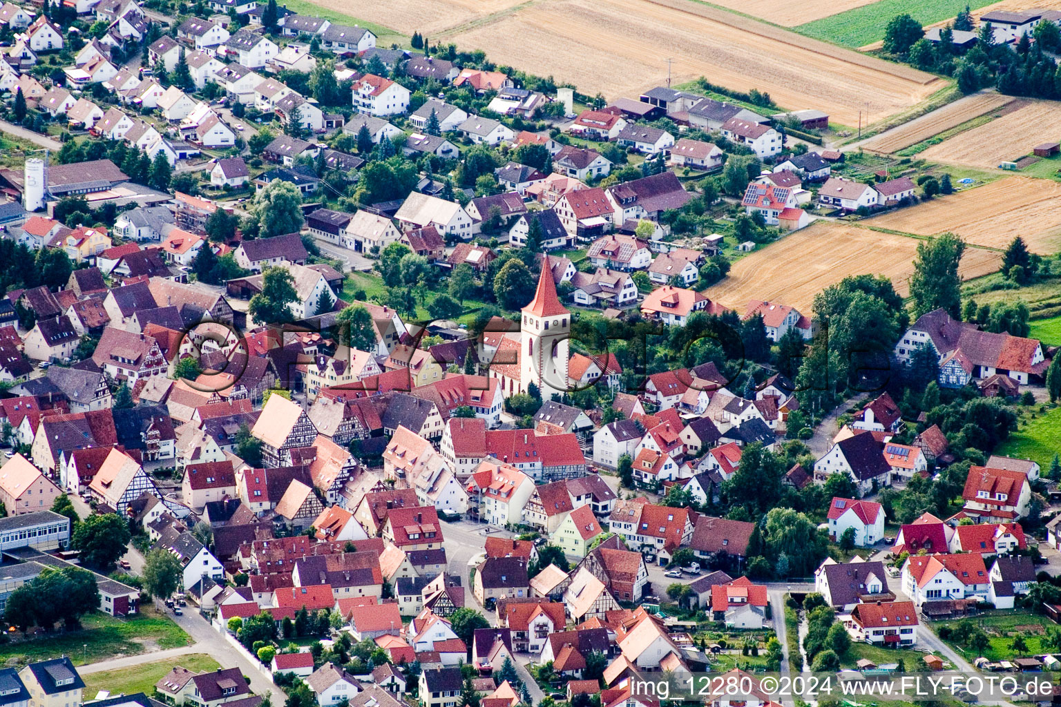 Altingen von Osten in Ammerbuch im Bundesland Baden-Württemberg, Deutschland