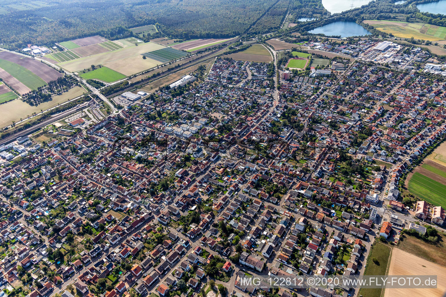 Luftaufnahme von Neulußheim im Bundesland Baden-Württemberg, Deutschland